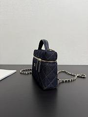 Chanel Classic Vanity with Chain Denim & Gold Metal Dark Blue & Orange - 19.5x17x5cm - 6