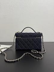 Chanel Classic Vanity with Chain Denim & Gold Metal Dark Blue & Orange - 19.5x17x5cm - 4