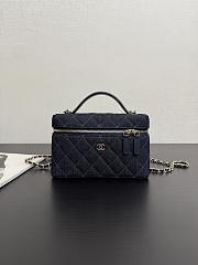 Chanel Classic Vanity with Chain Denim & Gold Metal Dark Blue & Orange - 19.5x17x5cm - 3