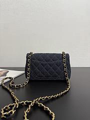 Chanel Mini Classic Handbag Denim & Gold Metal Dark Blue & Orange - 20x12x6cm - 4