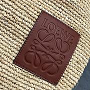 Loewe Mini Slit Bag In Raffia And Calfskin Natural Tan - 30x30x8cm - 6