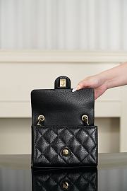 Chanel Mini Flap Grained Calfskin & Gold-Tone Metal Black - 19x13x7cm - 4