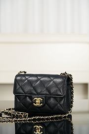 Chanel Mini Flap Grained Calfskin & Gold-Tone Metal Black - 19x13x7cm - 5