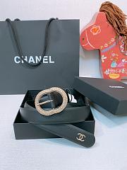 Chanel Leather Belt Calfskin & Metal Black & Gold  - 5