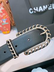 Chanel Leather Belt Calfskin & Metal Black & Gold 25475 - 4