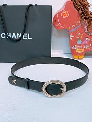 Chanel Leather Belt Calfskin & Metal Black & Gold  - 1