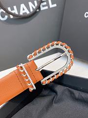 Chanel Leather Belt Calfskin & Metal Brown & Gold 25476 - 4