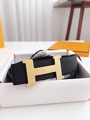 Hermes Constance Belt Buckle & Reversible Leather Strap 38mm Gold Black - 1