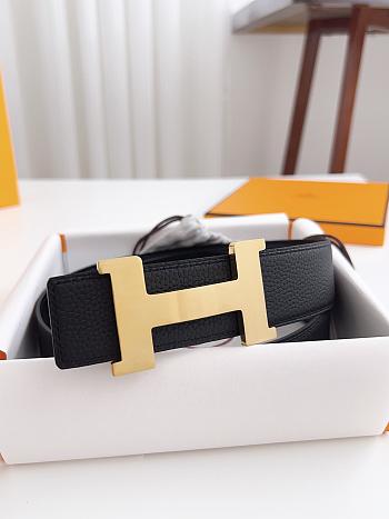 Hermes Constance Belt Buckle & Reversible Leather Strap 38mm Gold Black