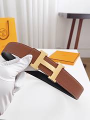 Hermes Constance Belt Buckle & Reversible Leather Strap 38mm Gold Brown/ Black - 2