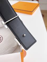 Hermes Constance Belt Buckle & Reversible Leather Strap 38mm Silver Dark Brown/ Black - 3