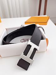 Hermes Constance Belt Buckle & Reversible Leather Strap 38mm Silver Dark Brown/ Black - 5