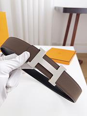 Hermes Constance Belt Buckle & Reversible Leather Strap 38mm Silver Taupe/Black - 3