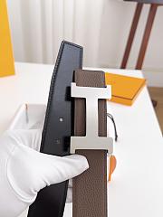 Hermes Constance Belt Buckle & Reversible Leather Strap 38mm Silver Taupe/Black - 4