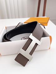 Hermes Constance Belt Buckle & Reversible Leather Strap 38mm Silver Taupe/Black - 5