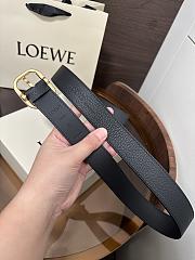 Loewe Rounded Soft Belt In Supple Grained Calfskin Black/Gold 3.5cm - 5
