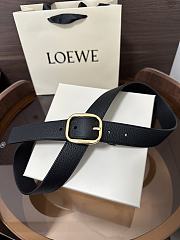 Loewe Rounded Soft Belt In Supple Grained Calfskin Black/Gold 3.5cm - 4