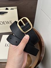 Loewe Rounded Soft Belt In Supple Grained Calfskin Black/Gold 3.5cm - 2