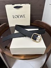 Loewe Rounded Soft Belt In Supple Grained Calfskin Black/Gold 3.5cm - 1