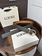 Loewe Rounded Soft Belt In Supple Grained Calfskin Khaki/Gold 3.5cm - 2