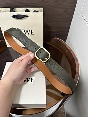 Loewe Rounded Soft Belt In Supple Grained Calfskin Khaki/Gold 3.5cm - 4