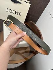 Loewe Rounded Soft Belt In Supple Grained Calfskin Khaki/Gold 3.5cm - 5