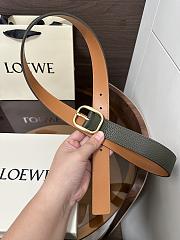 Loewe Rounded Soft Belt In Supple Grained Calfskin Khaki/Gold 3.5cm - 6