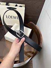 Loewe Rounded Soft Belt In Classic Calfskin Black/Vintage Palladium 3.5cm - 3