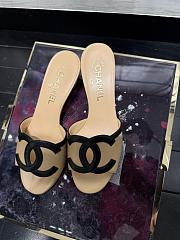 Chanel Mules Lambskin Beige & Black 45mm - 3
