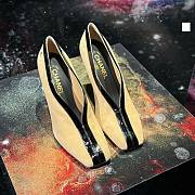 Chanel Pumps Suede Kidskin & Patent Calfskin Beige & Black 95mm - 5