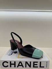 Chanel Slingbacks Lambskin & Patent Calfskin Black & Green 90mm - 6
