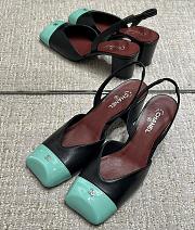 Chanel Slingbacks Lambskin & Patent Calfskin Black & Green 90mm - 5