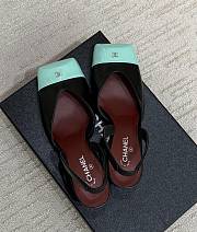 Chanel Slingbacks Lambskin & Patent Calfskin Black & Green 90mm - 4