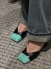 Chanel Slingbacks Lambskin & Patent Calfskin Black & Green 90mm - 2