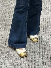 Chanel Slingbacks Lambskin & Crackled Laminated Calfskin Ivory & Gold 90mm - 2