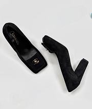 Chanel Pumps Suede Calfskin Black 90mm - 5