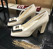 Chanel Pumps Lambskin Ivory & Black 90mm - 6