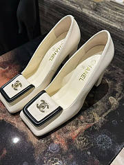 Chanel Pumps Lambskin Ivory & Black 90mm - 3