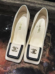 Chanel Pumps Lambskin Ivory & Black 90mm - 2