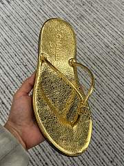 Chanel Thongs Crackled Laminated Calfskin Gold - 6