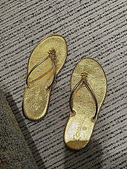 Chanel Thongs Crackled Laminated Calfskin Gold - 3