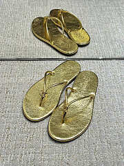 Chanel Thongs Crackled Laminated Calfskin Gold - 2