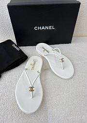 Chanel Thongs Lamskin White - 1