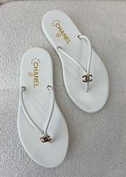 Chanel Thongs Lamskin White - 2