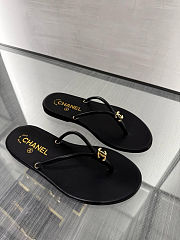 Chanel Thongs Lamskin Black - 6