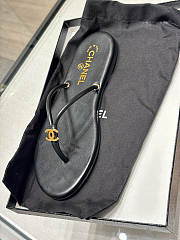 Chanel Thongs Lamskin Black - 3