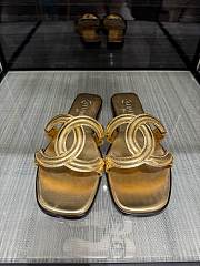 Chanel Mules Crackled Laminated Calfskin Gold - 4