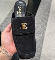Chanel Mules Suede Calfskin Black - 1