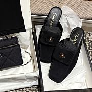 Chanel Mules Suede Calfskin Black - 3