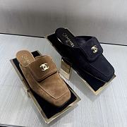 Chanel Mules Suede Calfskin Black - 4